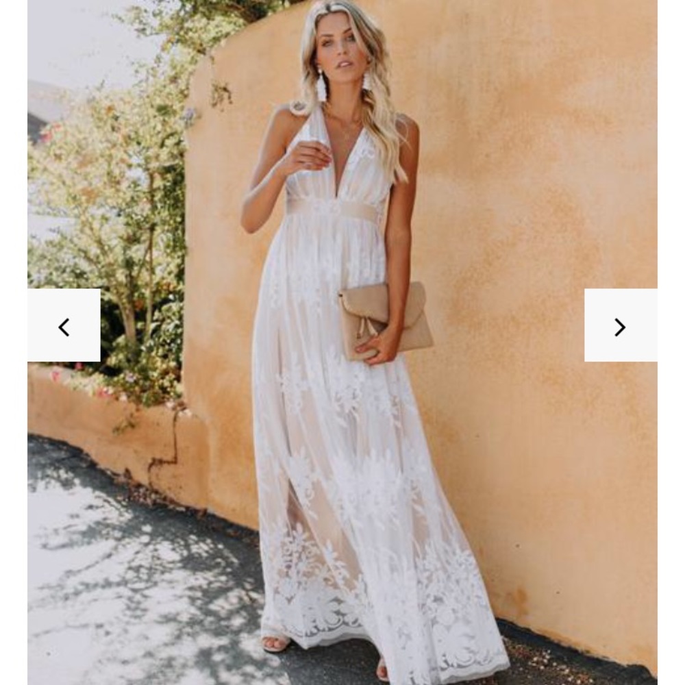 White Lace Maxi Dress NWT